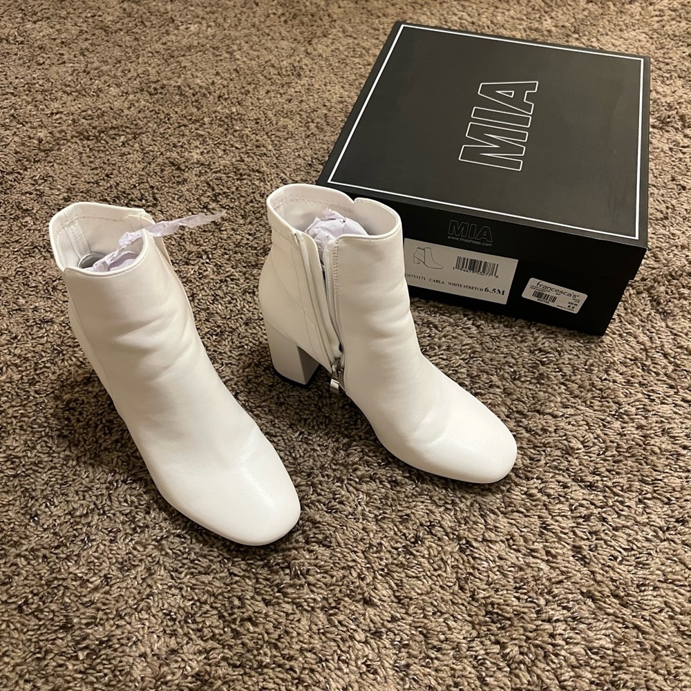 White Booties Size: 6.5